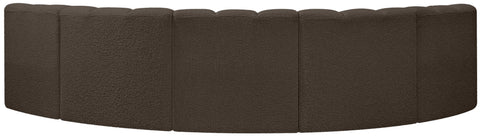 Briar Brown 133 Boucle Fabric Upholstered Modular Sectional, 5-Piece