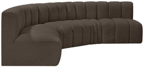Briar Brown 133 Boucle Fabric Upholstered Modular Sectional, 5-Piece