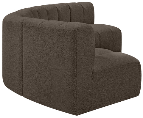 Briar Brown 133 Boucle Fabric Upholstered Modular Sectional, 5-Piece