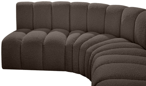 Briar Brown 133 Boucle Fabric Upholstered Modular Sectional, 5-Piece