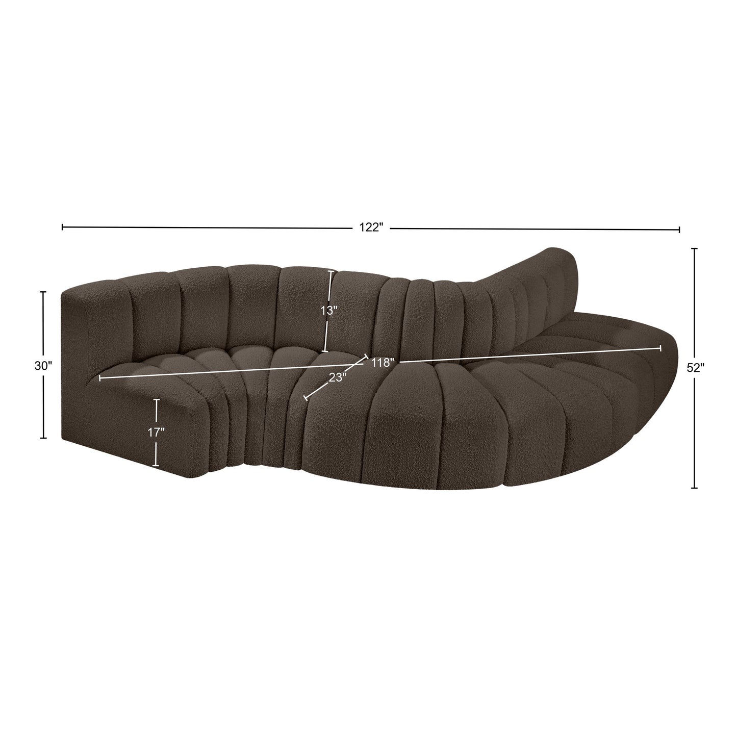 zara brown boucle fabric modular sofa s5b