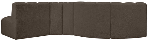 Briar Brown 122 Boucle Fabric Upholstered Modular Sectional, 5-Piece
