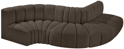 Briar Brown 122 Boucle Fabric Upholstered Modular Sectional, 5-Piece