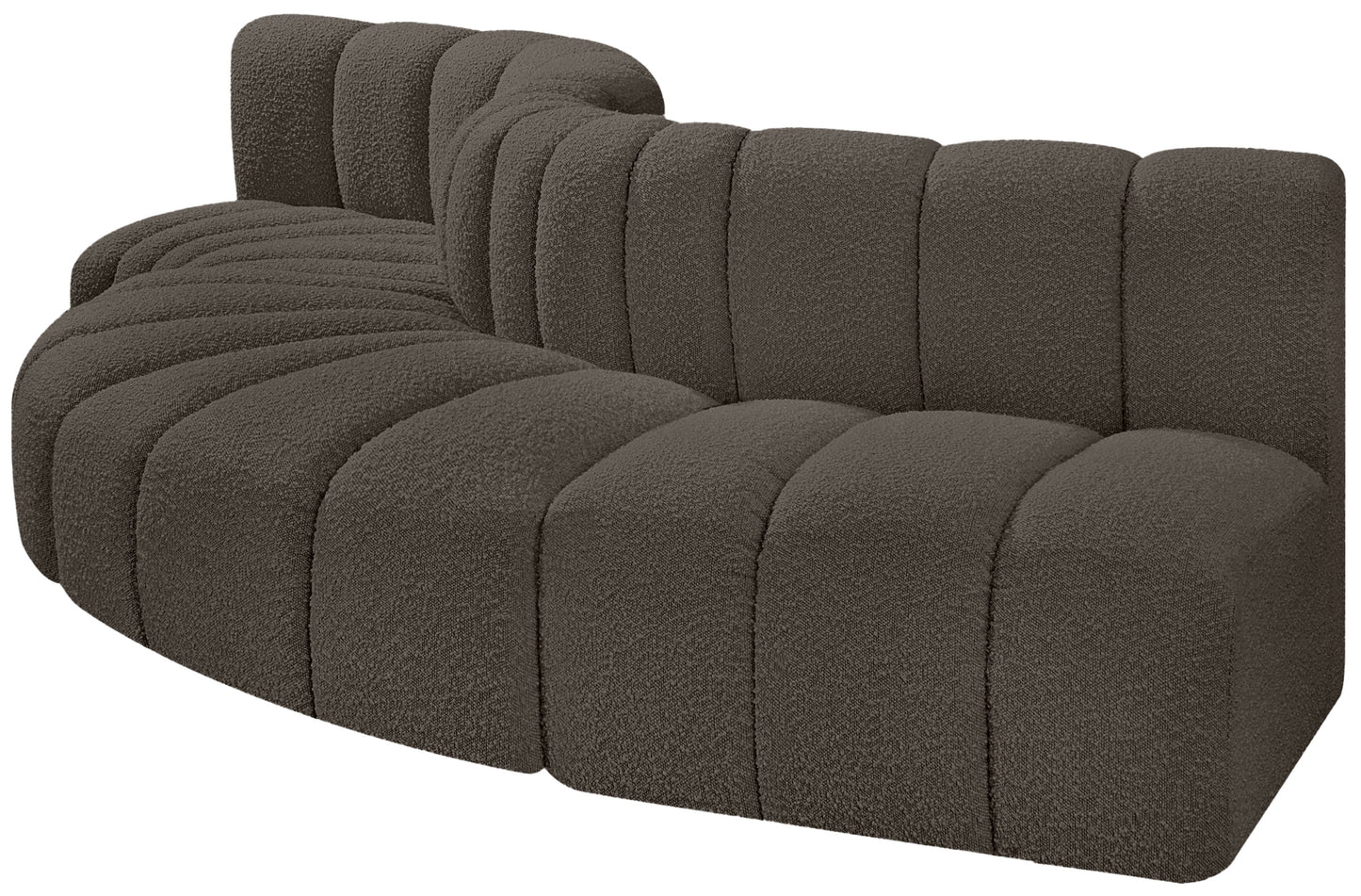 zara brown boucle fabric modular sofa s5b