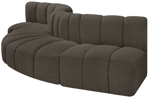 Briar Brown 122 Boucle Fabric Upholstered Modular Sectional, 5-Piece