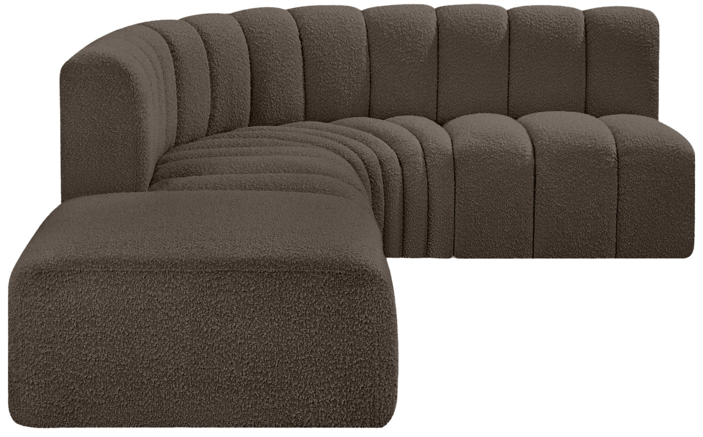 zara brown boucle fabric modular sofa s5c