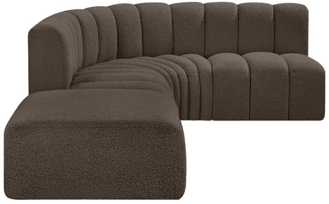 Briar Brown 127 Boucle Fabric Upholstered Modular Sectional, 5-Piece