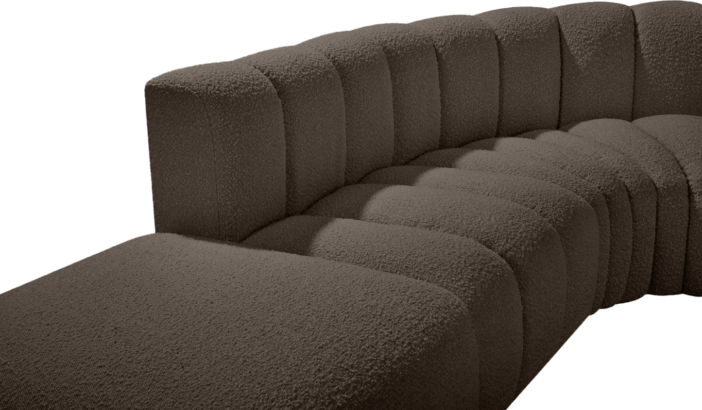 zara brown boucle fabric modular sofa s5c