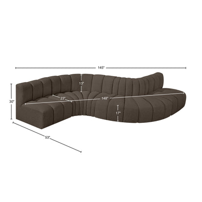 Zara Brown Boucle Fabric Modular Sofa S6A