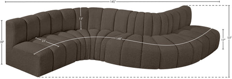 Briar Brown 145 Boucle Fabric Upholstered Modular Sectional , 6-Piece (Style 1)