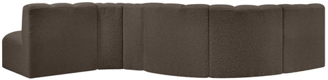 Briar Brown 145 Boucle Fabric Upholstered Modular Sectional , 6-Piece (Style 1)