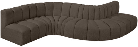Briar Brown 145 Boucle Fabric Upholstered Modular Sectional , 6-Piece (Style 1)