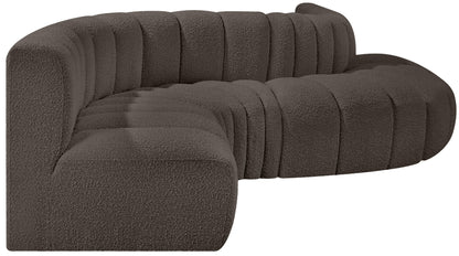 Zara Brown Boucle Fabric Modular Sofa S6A