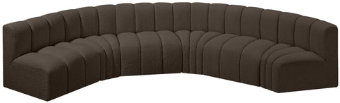 Briar Brown 151 Boucle Fabric Upholstered Modular Sectional, 6-Piece