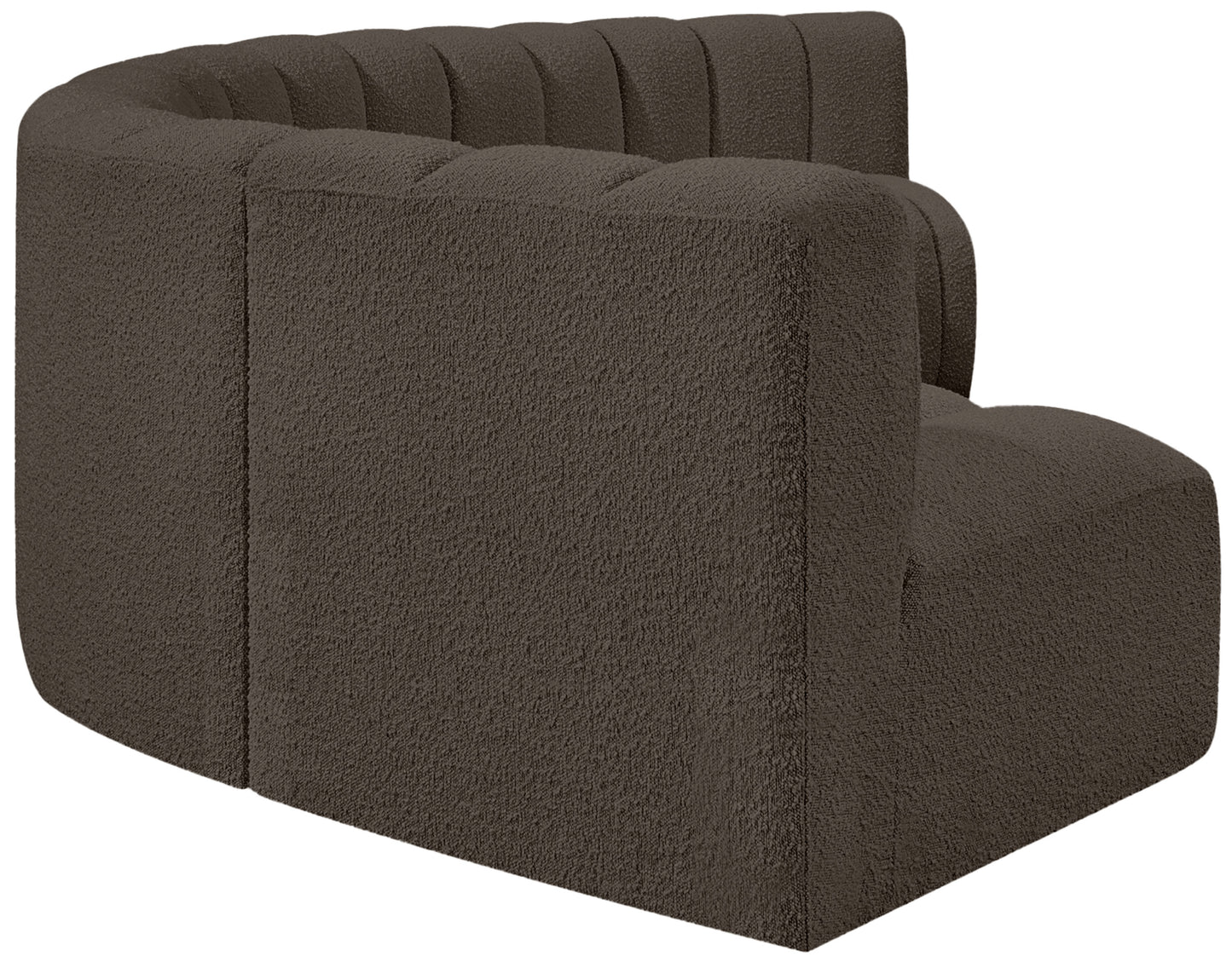 zara brown boucle fabric modular sofa s6b