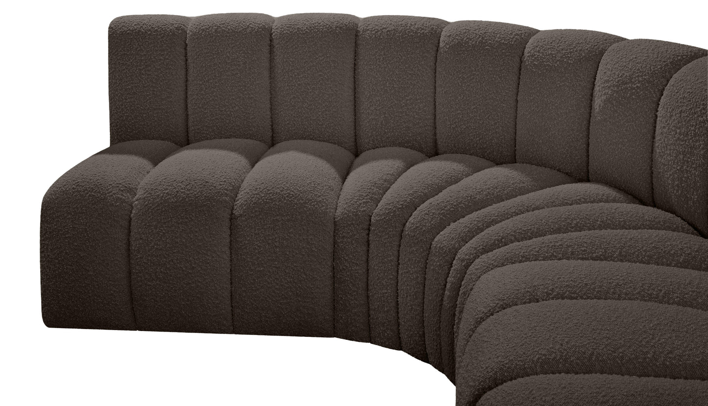 zara brown boucle fabric modular sofa s6b