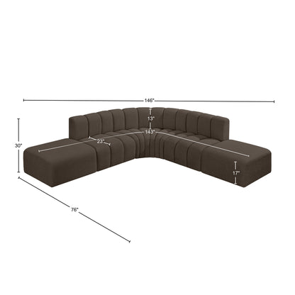 Zara Brown Boucle Fabric Modular Sofa S6C