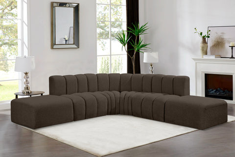 Briar Brown 146 Boucle Fabric Upholstered Modular Sectional, 6-Piece