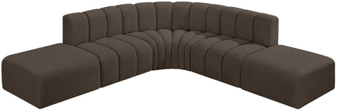 Briar Brown 146 Boucle Fabric Upholstered Modular Sectional, 6-Piece