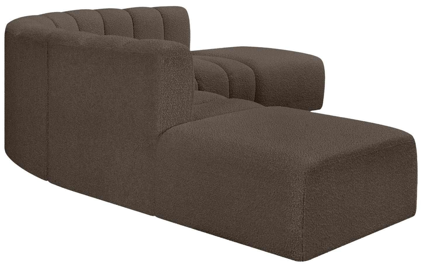 zara brown boucle fabric modular sofa s6c