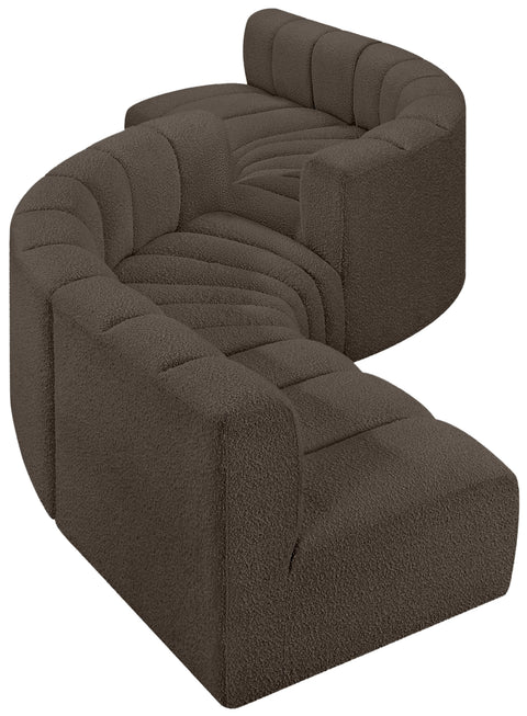 Briar Brown 145 Boucle Fabric Upholstered Modular Sectional , 6-Piece (Style 2)
