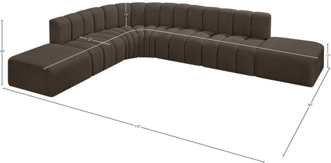 Briar Brown 172 Boucle Fabric Upholstered Modular Sectional, 7-Piece