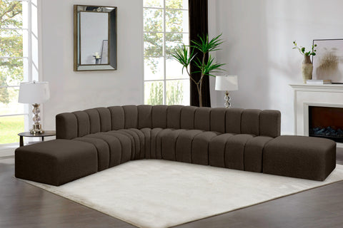 Briar Brown 172 Boucle Fabric Upholstered Modular Sectional, 7-Piece