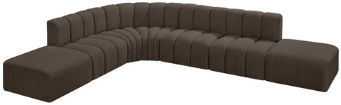 Briar Brown 172 Boucle Fabric Upholstered Modular Sectional, 7-Piece