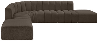 Zara Brown Boucle Fabric Modular Sofa S7A