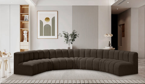Yara 162" Boucle Fabric Upholstered Sectional, 7-Piece