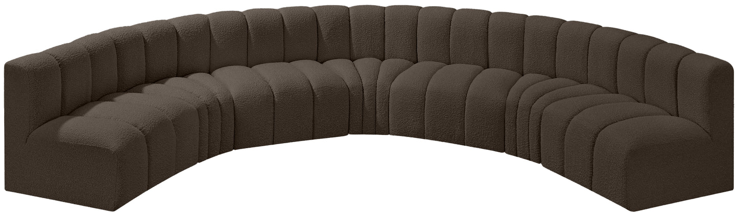 zara brown boucle fabric modular sofa s7b