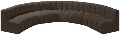 Zara Brown Boucle Fabric Modular Sofa S7B