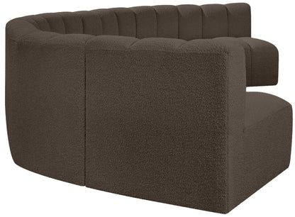 Zara Brown Boucle Fabric Modular Sofa S7B