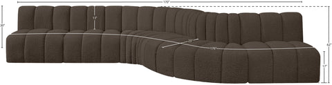 Briar Brown 170 Boucle Fabric Upholstered Modular Sectional, 7-Piece