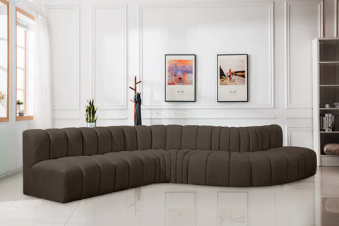 Briar Brown 170 Boucle Fabric Upholstered Modular Sectional, 7-Piece
