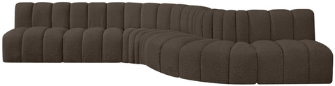 Briar Brown 170 Boucle Fabric Upholstered Modular Sectional, 7-Piece