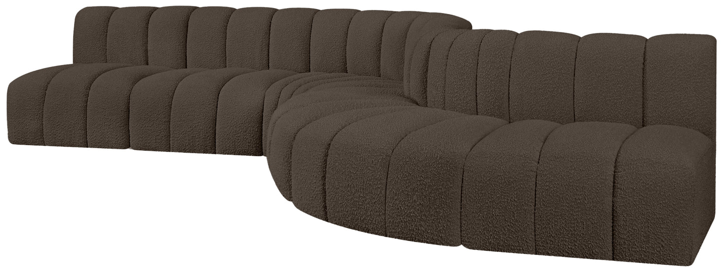 zara brown boucle fabric modular sofa s7c