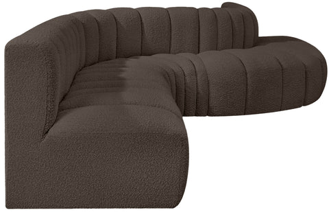 Briar Brown 170 Boucle Fabric Upholstered Modular Sectional, 7-Piece