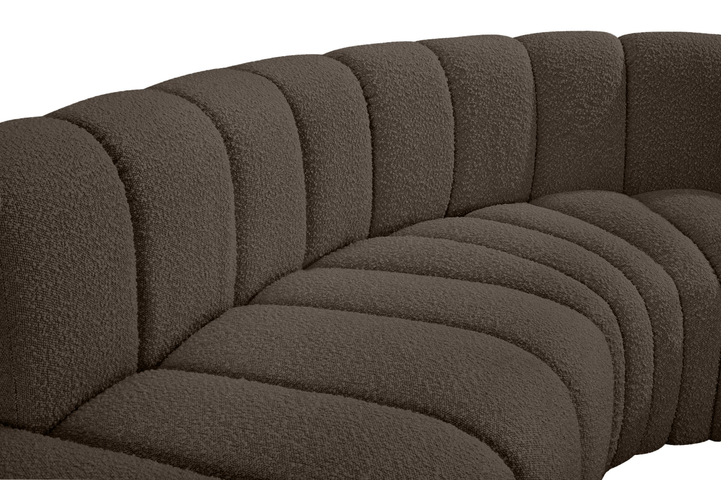 zara brown boucle fabric modular sofa s7c