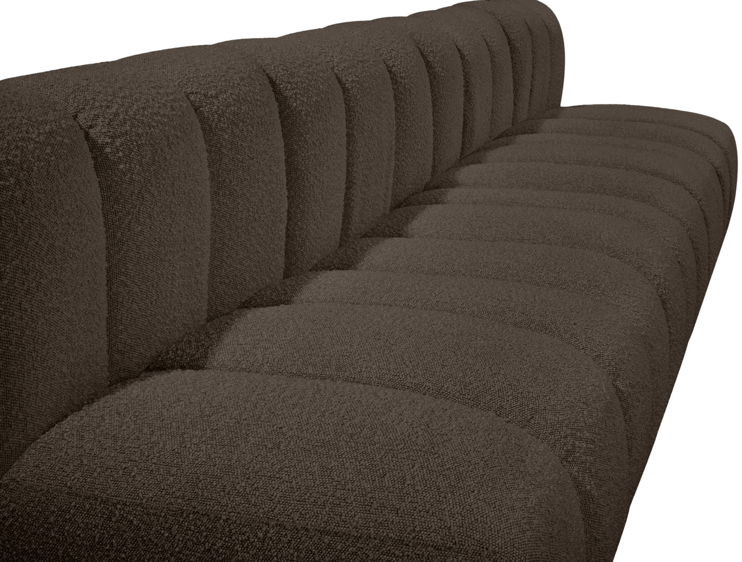 zara brown boucle fabric modular sofa s7c