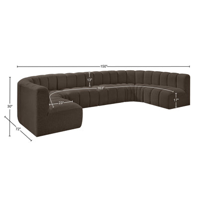 Zara Brown Boucle Fabric Modular Sofa S8A