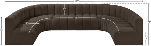 Yara 150" Boucle Fabric Upholstered Sectional, 8-Piece
