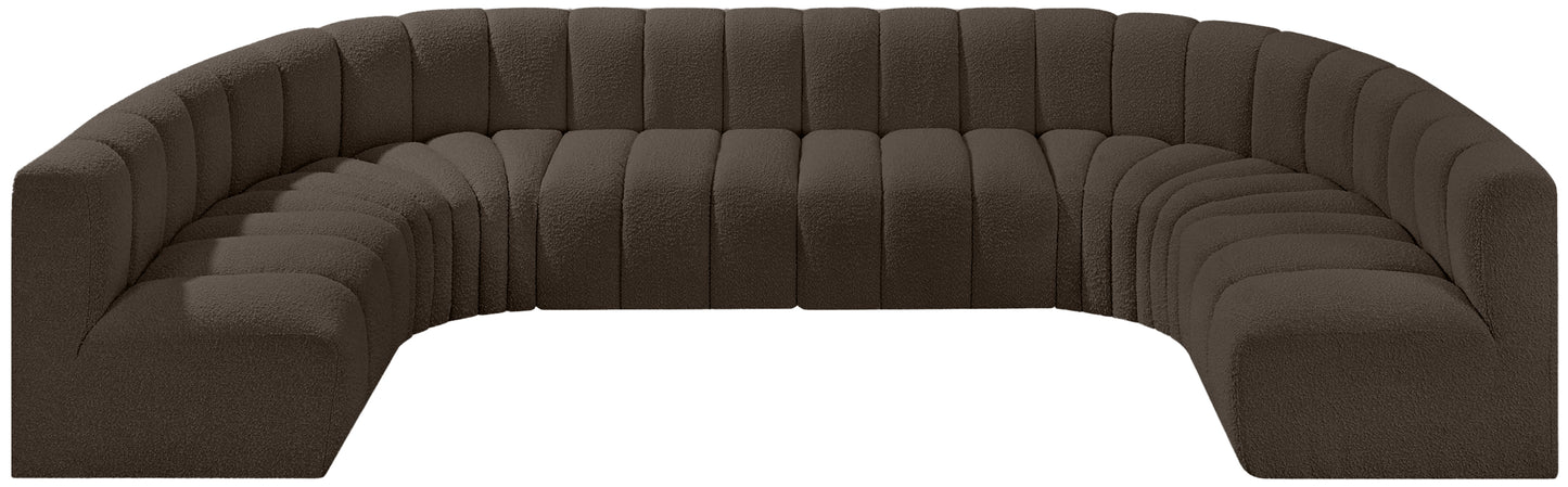 zara brown boucle fabric modular sofa s8a