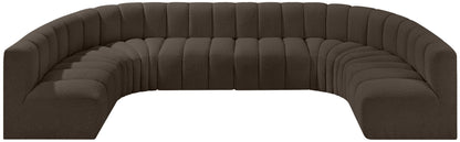 Zara Brown Boucle Fabric Modular Sofa S8A