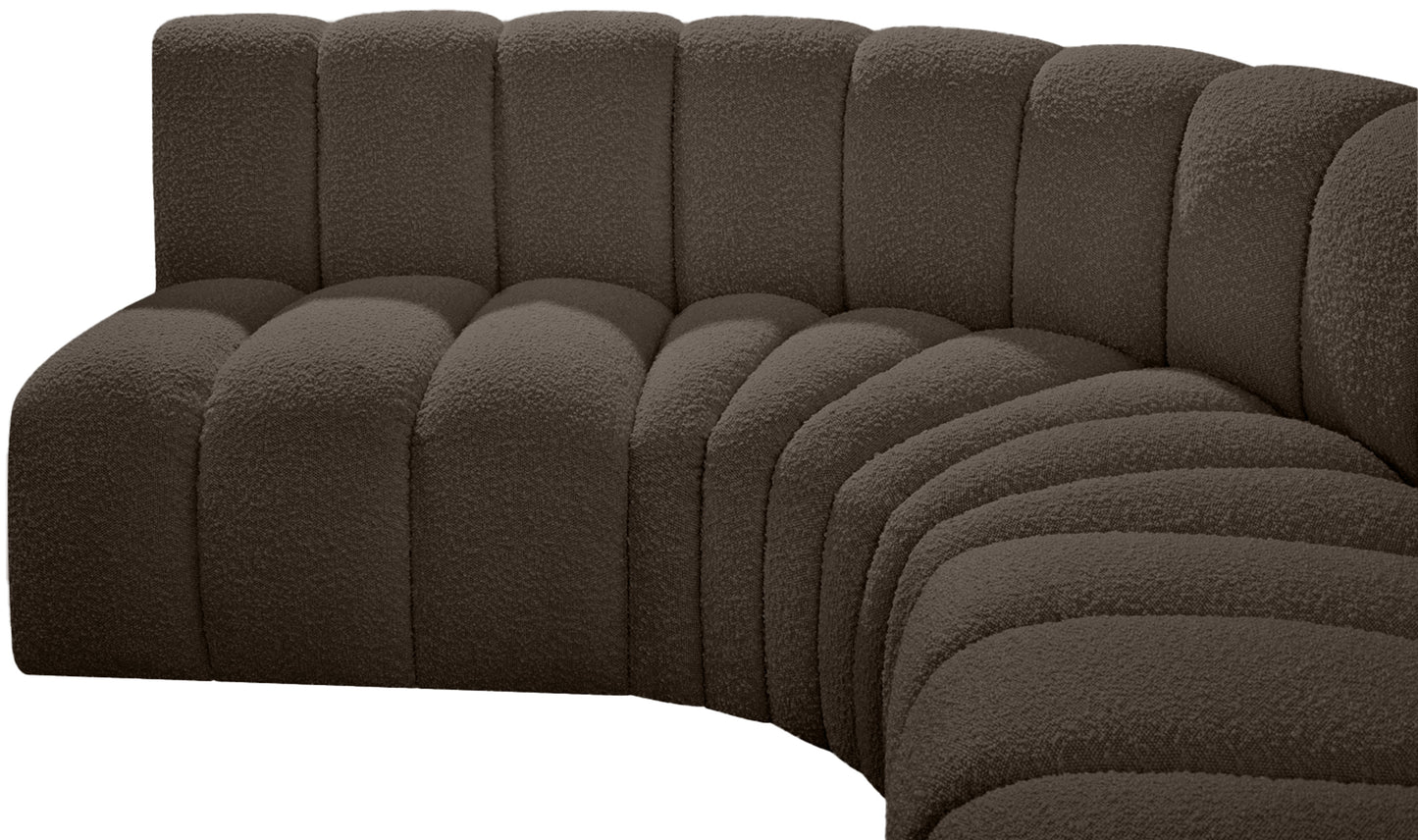 zara brown boucle fabric modular sofa s8a