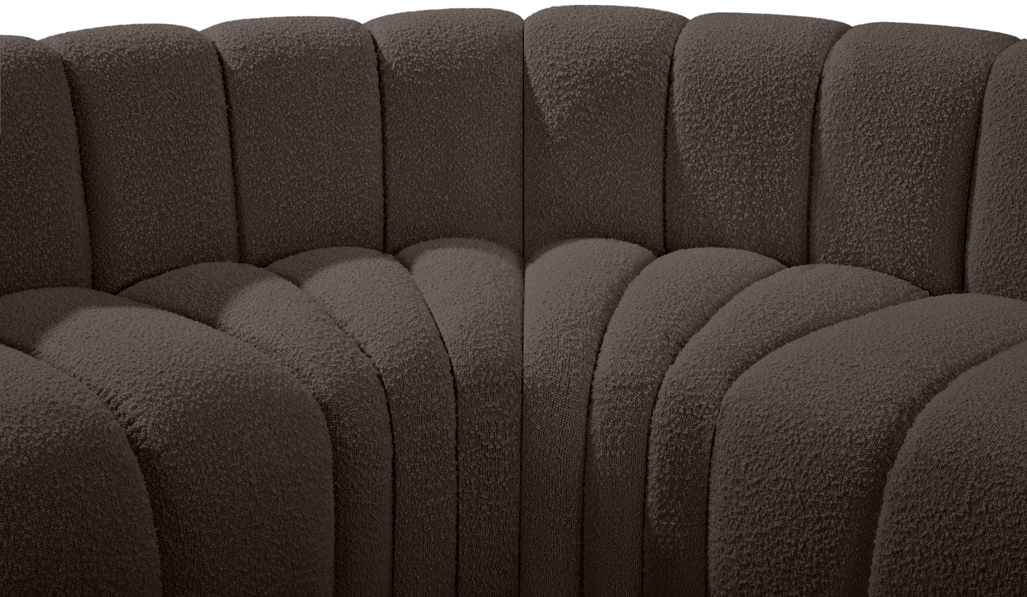 zara brown boucle fabric modular sofa s8a