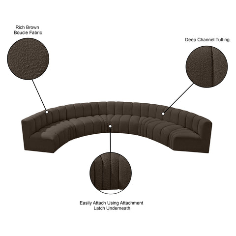 Briar Brown 162 Boucle Fabric Upholstered Modular Sectional, 8-Piece