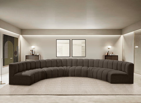 Briar Brown 162 Boucle Fabric Upholstered Modular Sectional, 8-Piece