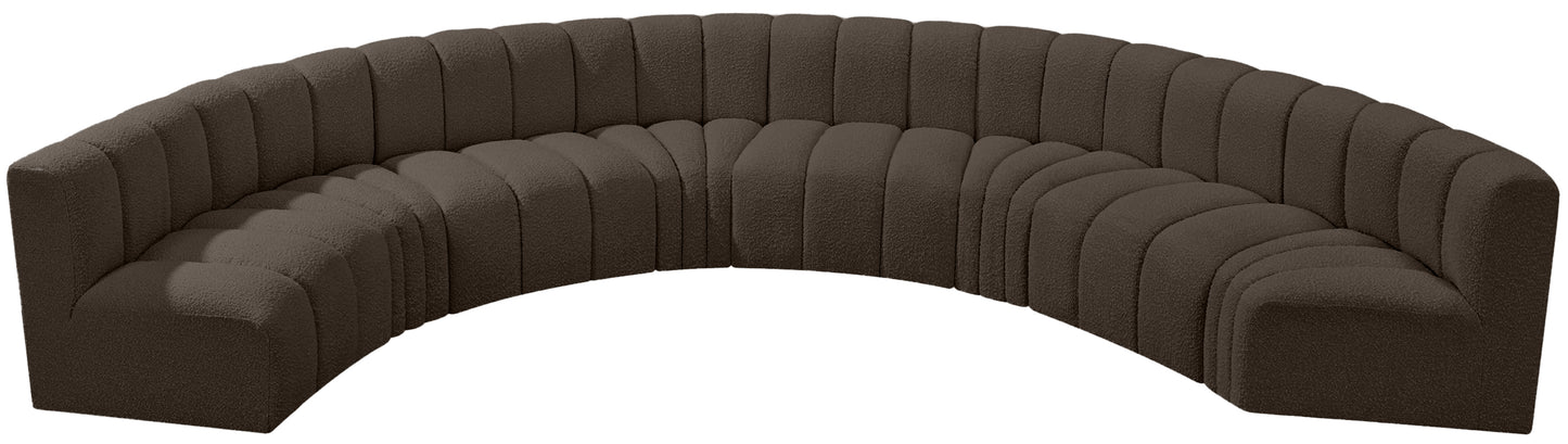 zara brown boucle fabric modular sofa s8b