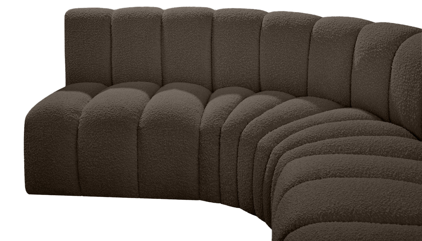 zara brown boucle fabric modular sofa s8b